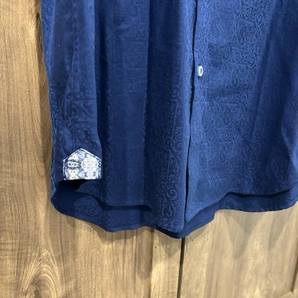 Robert Graham Large Button Up Shirt Blue Printed Cuffs - Picture 11 of 16